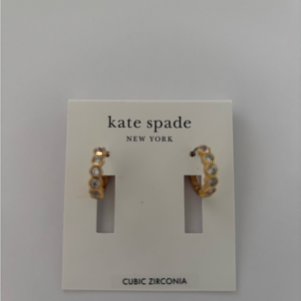 Kate Spade Gold and Silver Cubic Zirconia Earrings - Picture 3 of 3